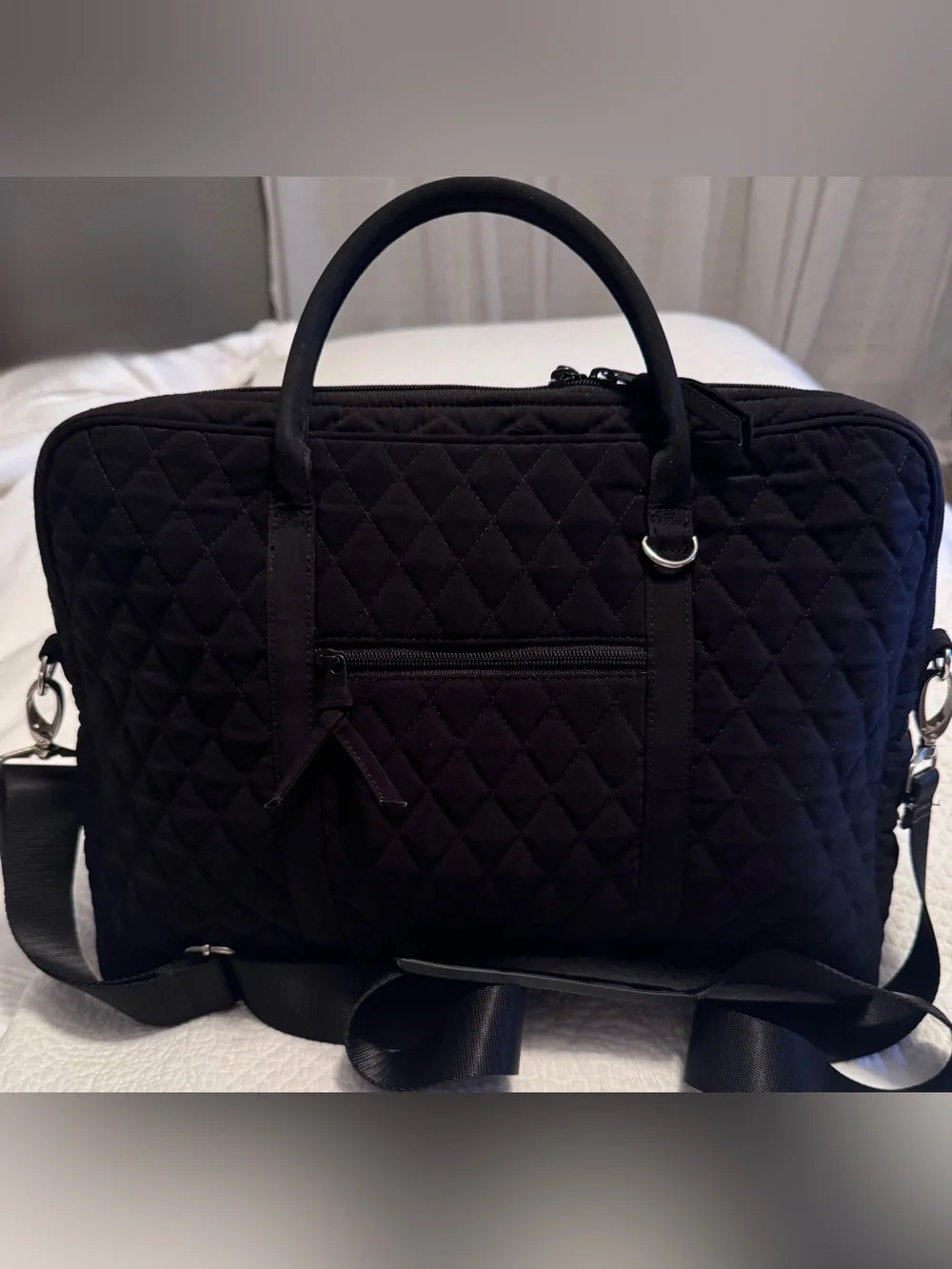 Vera Bradley Black Microfiber Laptop Bag